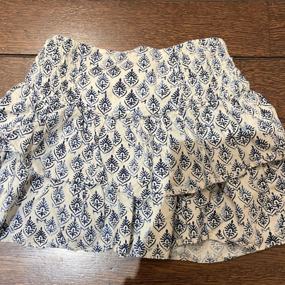 ZARA Blue and White Tiered Skirt